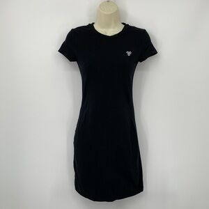 TNA Hayeswater Aritzia black knit dress tee short sleeve bodycon mini stretch XS